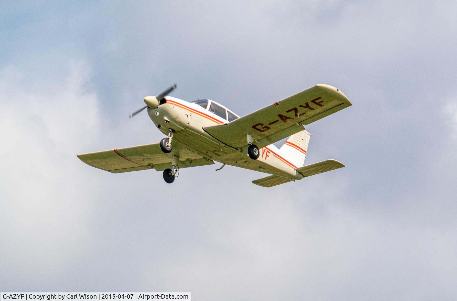 G-AZYF, 1968 Piper PA-28-180 Cherokee C/N 28-5227, Taking off from Breighton airfield