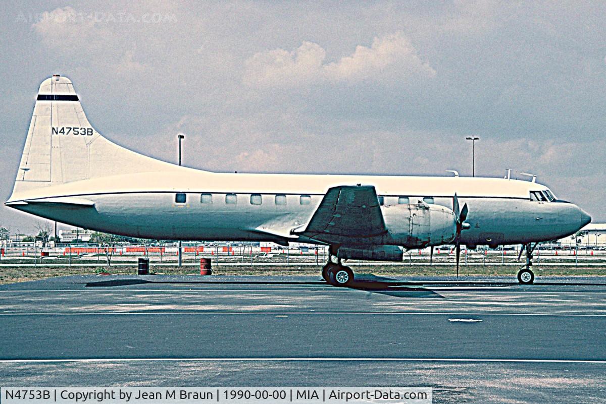 N4753B, Convair TC-131E C/N 340, Last reported stored in Kelowna CDN  June 2007
Slowly being stripped & cannibalized for spare parts