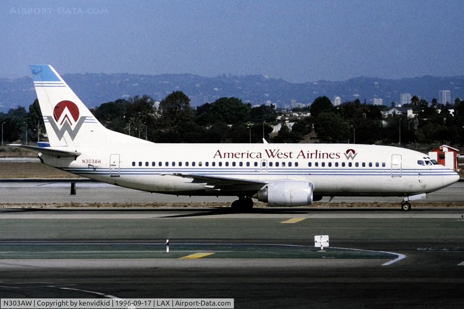 N303AW, 1988 Boeing 737-3G7 C/N 24010, Copied from slide