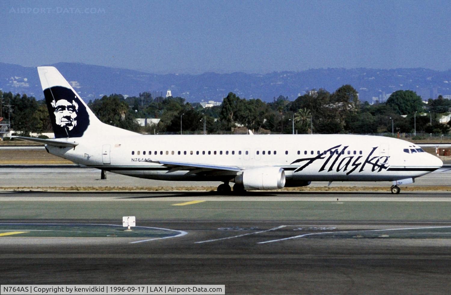 N764AS, 1992 Boeing 737-4Q8 C/N 25101, Copied from slide.