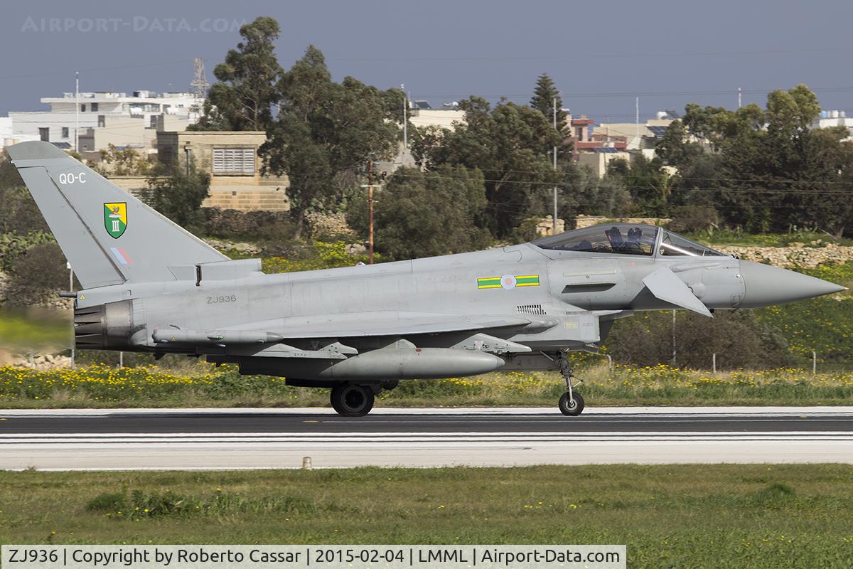 ZJ936, 2007 Eurofighter EF-2000 Typhoon FGR4 C/N 0119/BS027, Runway 31