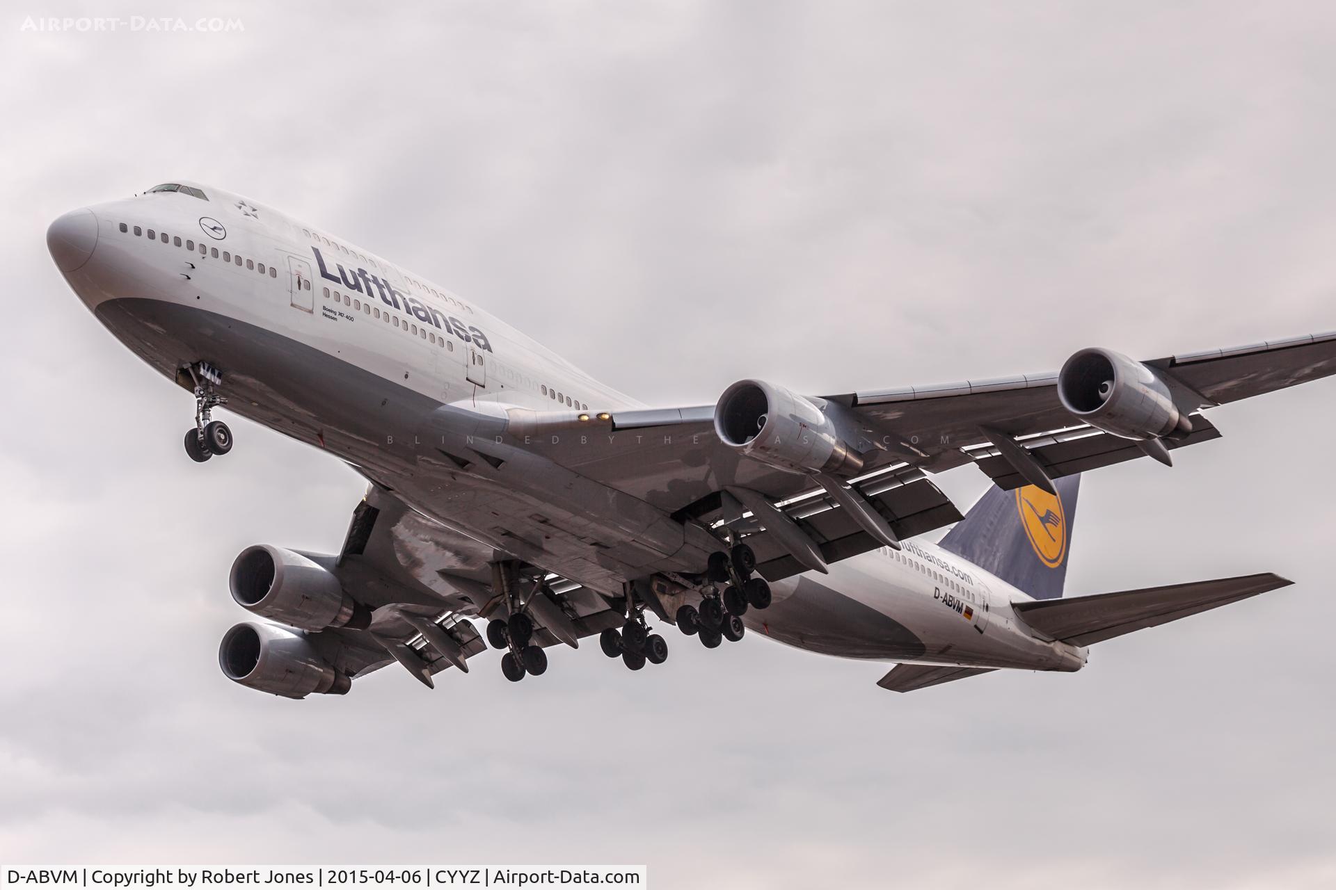 D-ABVM, 1998 Boeing 747-430 C/N 29101, Short final for 05 at Toronto Pearson