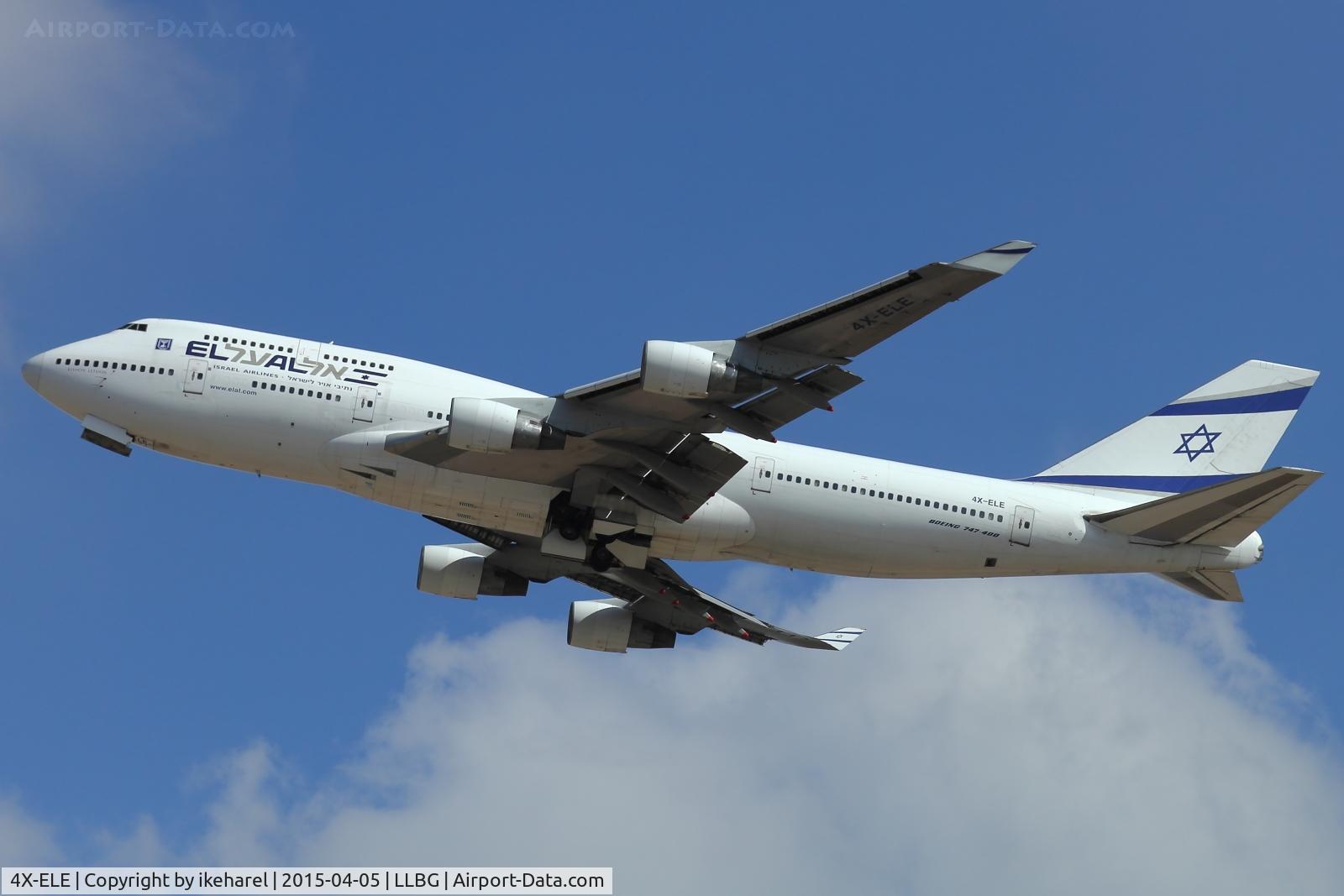 4X-ELE, 1994 Boeing 747-412 C/N 26551, T/O runway 26.