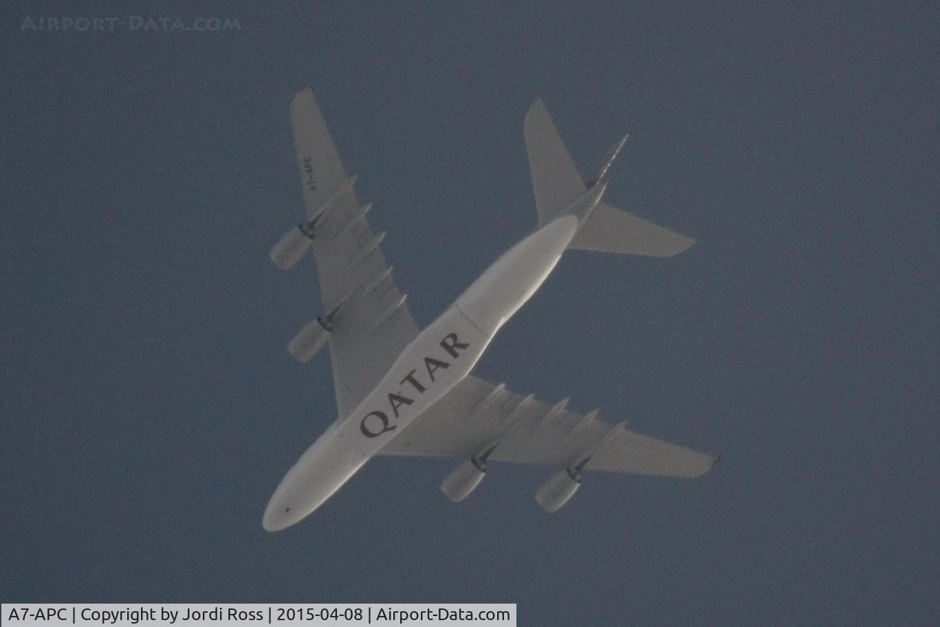A7-APC, 2013 Airbus A380-861 C/N 145, Heading back to Doha as QTR4 . Overhead Kent
