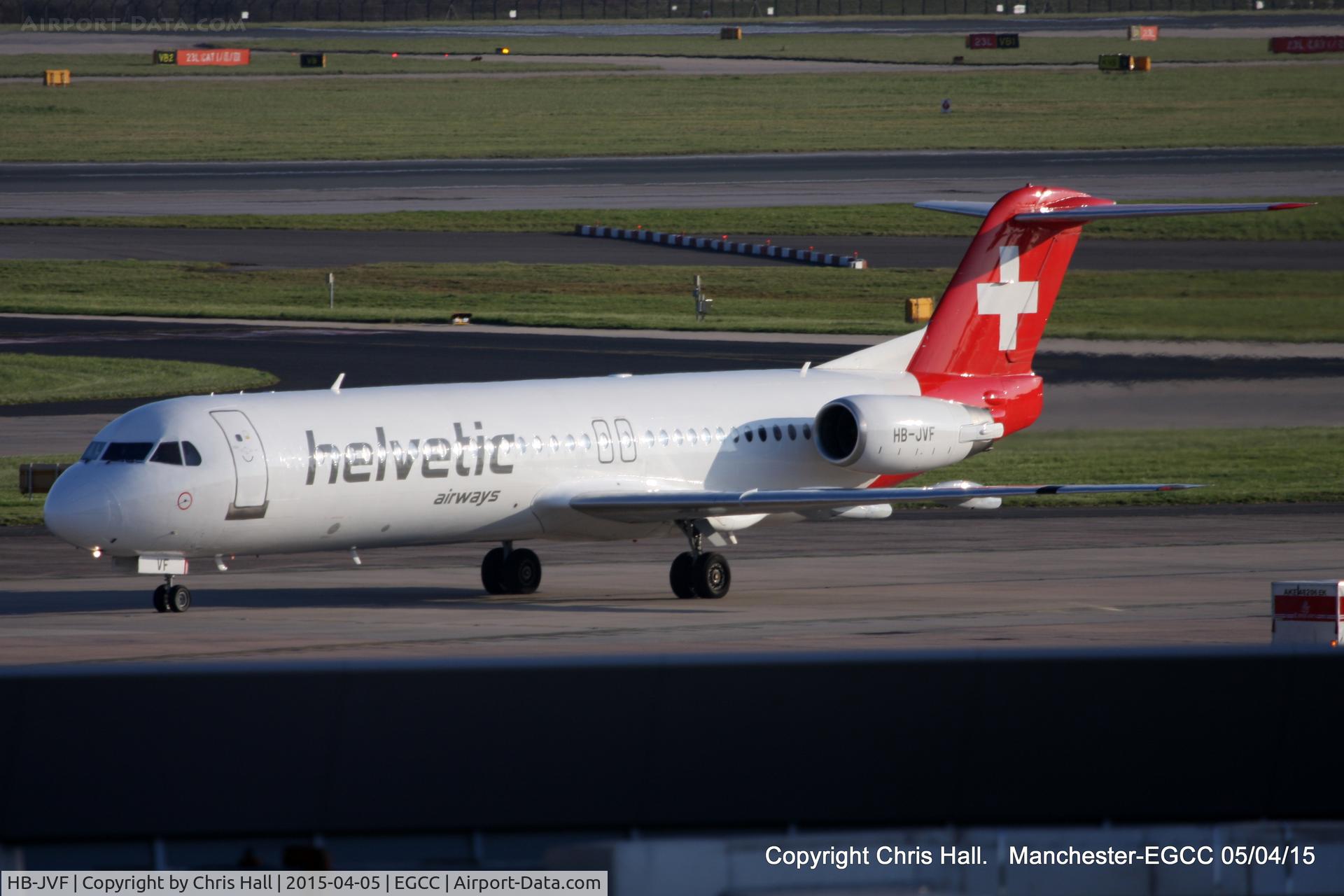 HB-JVF, 1993 Fokker 100 (F-28-0100) C/N 11466, Helvetic Airlines
