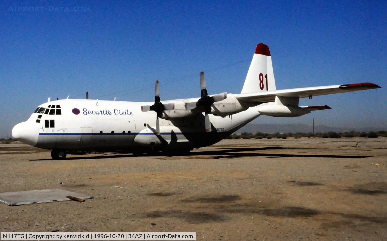N117TG, 1954 Lockheed C-130A Hercules C/N 182-3018, Copied from slide.