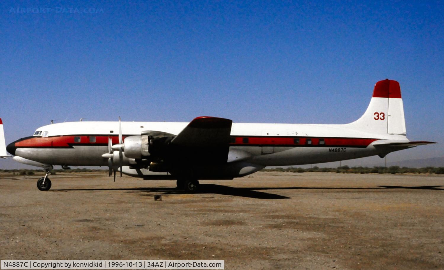 N4887C, Douglas DC-7B C/N 45351, Copied from slide.