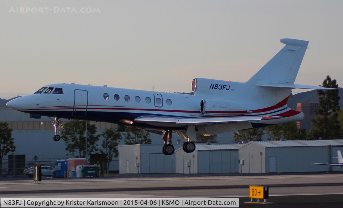 N83FJ, 1981 Dassault Falcon 50 C/N 74, Evening arrival.