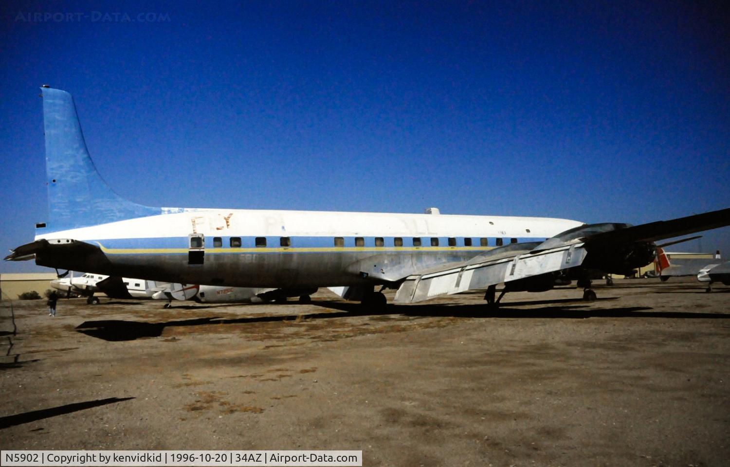 N5902, 1956 Douglas DC-7C Seven Seas C/N 45070, Copied from slide.