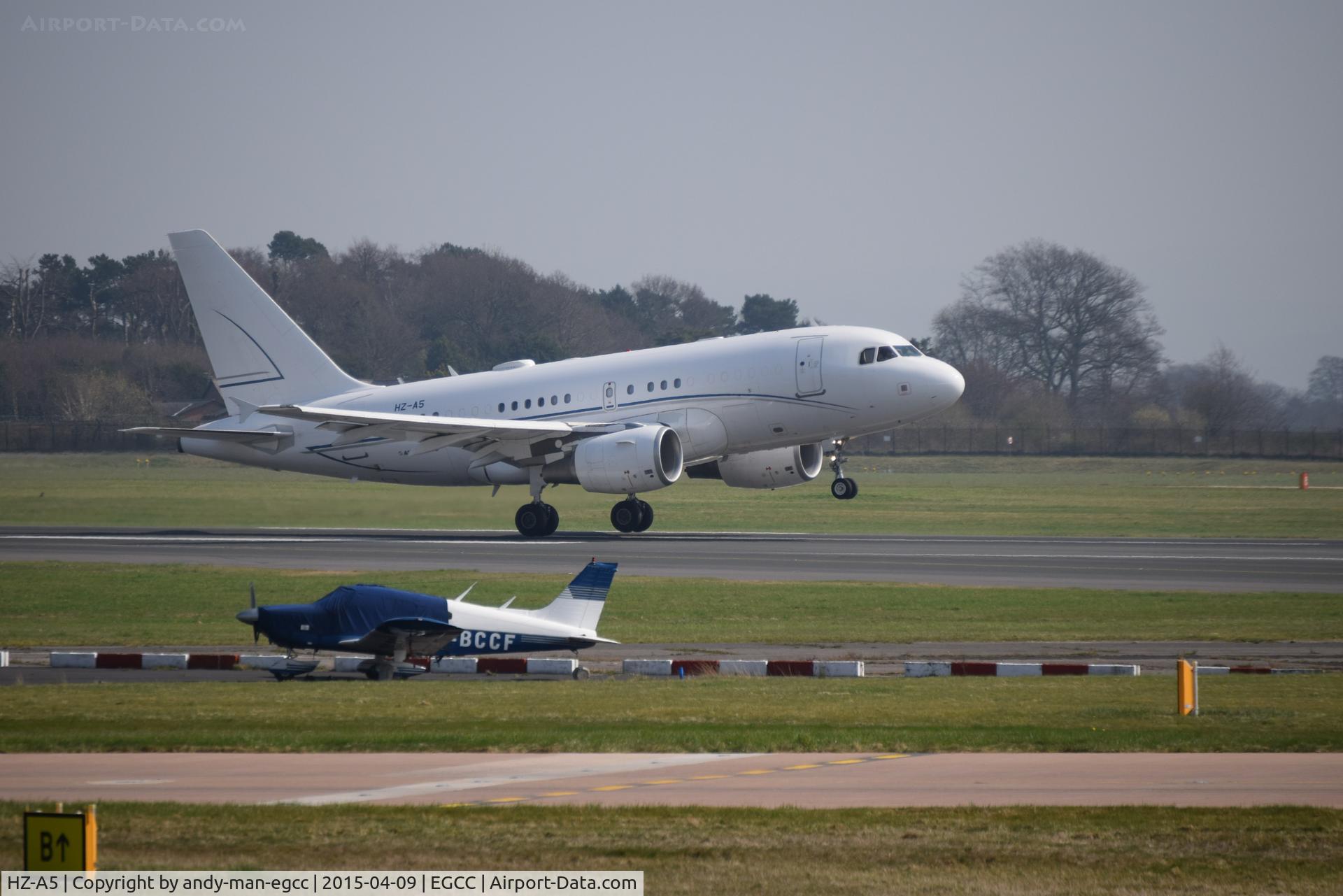 HZ-A5, 2006 Airbus ACJ318 (A318-112/CJ) C/N 2910, just took off from runway 23R

photo taken from the AVP