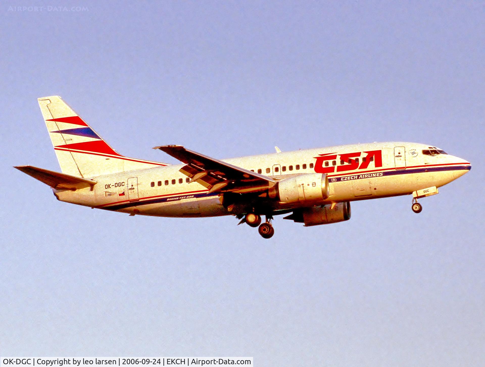 OK-DGC, 1998 Boeing 737-5L9 C/N 29235, Copenhagen Kastrup 24.9.06