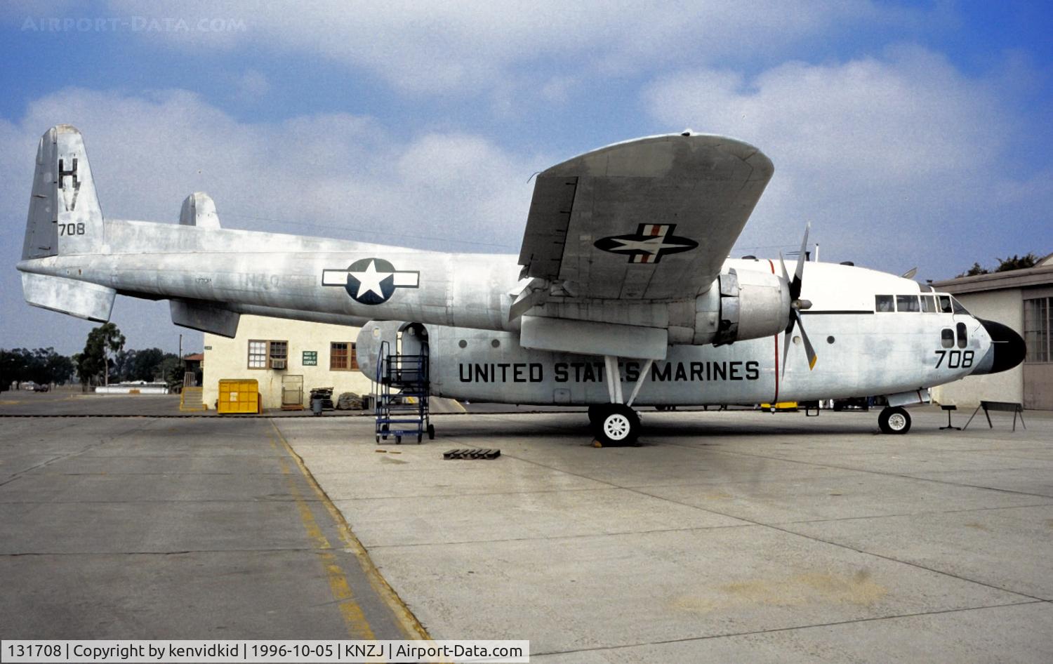 131708, Fairchild C-119F Flying Boxcar C/N 10893, Copied from slide.Posing as R4Q-2