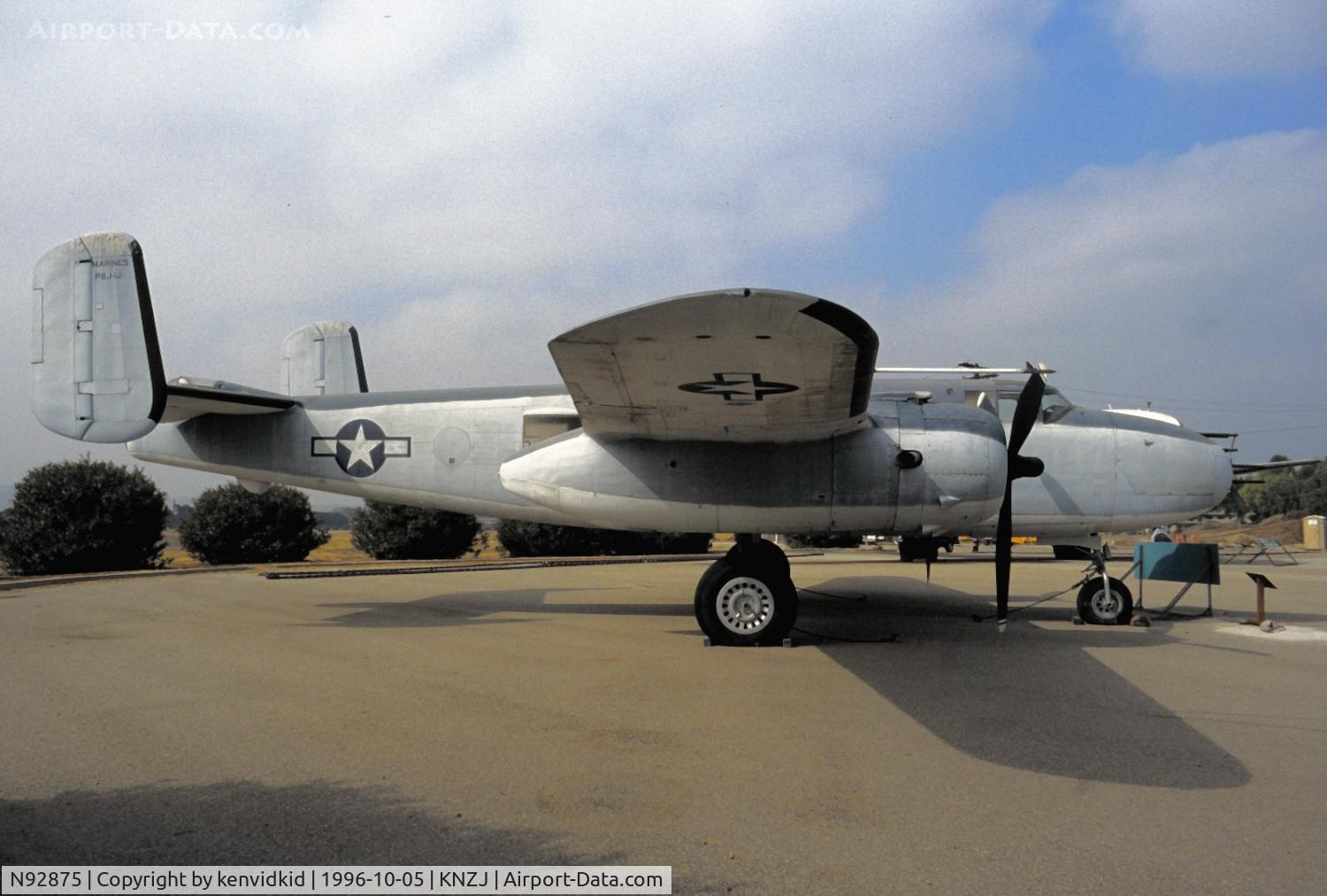 N92875, 1962 North American B-25J Mitchell C/N 108-35230, Copied from slide.