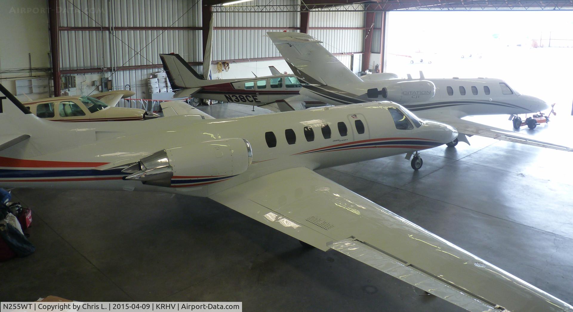 N255WT, 2007 Cessna 550 Citation II C/N 551-0149, 2 Cessna Citations inside the Lafferty Aircraft hangar.
