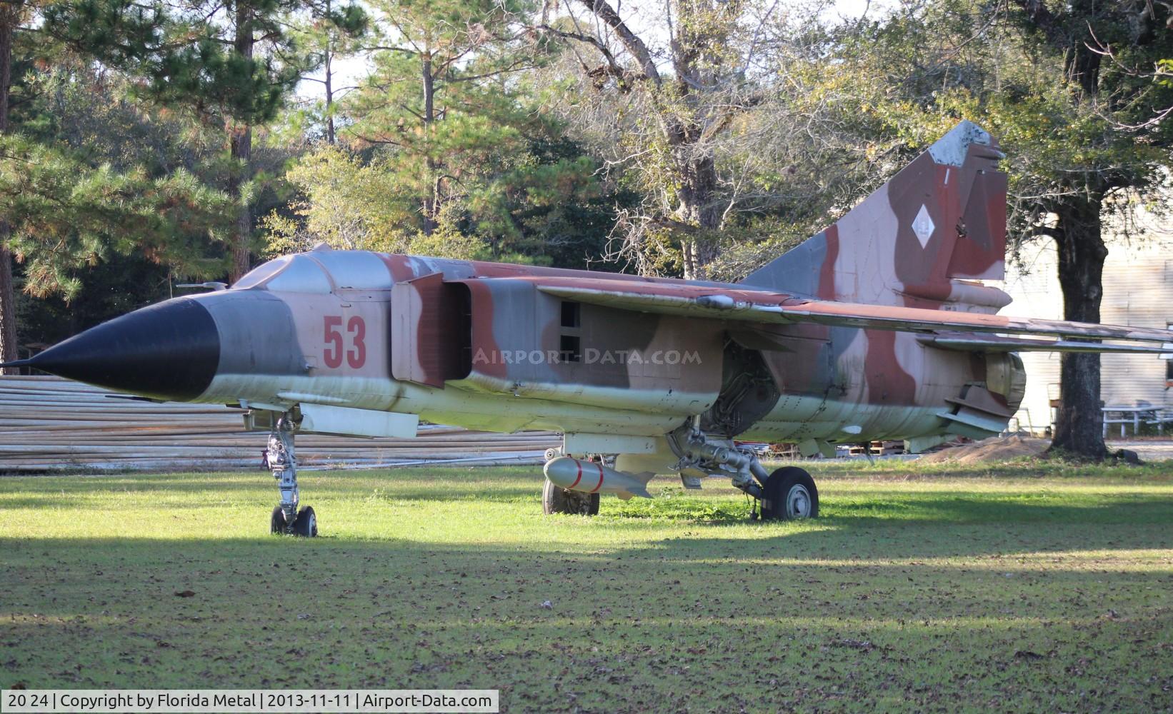 20 24, Mikoyan-Gurevich MiG-23 C/N Not found 20 24, Mig 23 located in a yard in the Panhandle of Florida