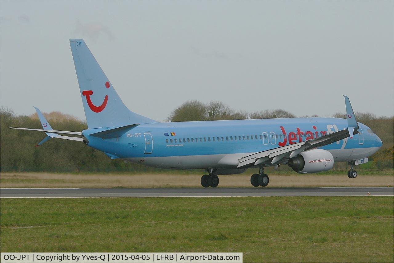 OO-JPT, 2007 Boeing 737-8K5 C/N 34691, Boeing 737-8K5, Landing rwy 07R, Brest-Bretagne airport (LFRB-BES)
