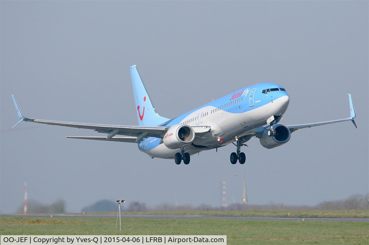 OO-JEF, 2014 Boeing 737-8K5 C/N 44271, Boeing 737-8K5, Take-off rwy 07R, Brest-Bretagne airport (LFRB-BES)
