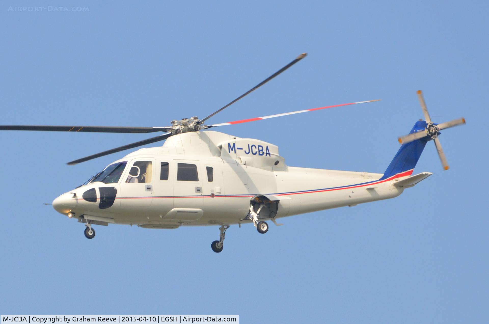 M-JCBA, 2011 Sikorsky S-76C C/N 760807, Departing from Norwich.