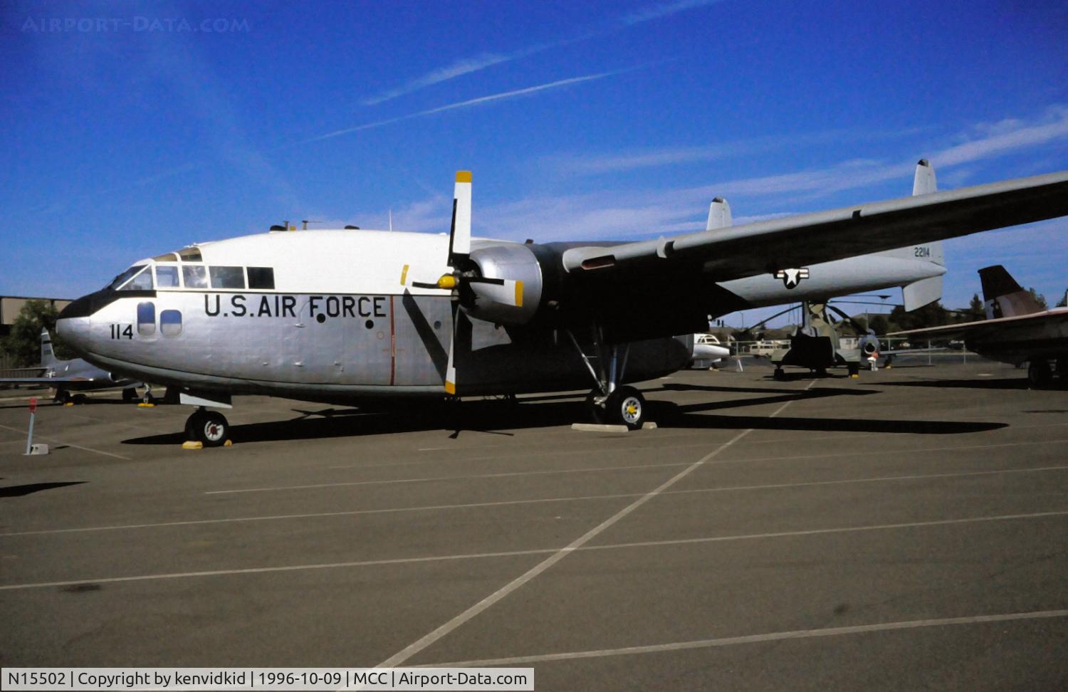 N15502, Fairchild C-119G Flying Boxcar C/N 10825, Copied from slide.