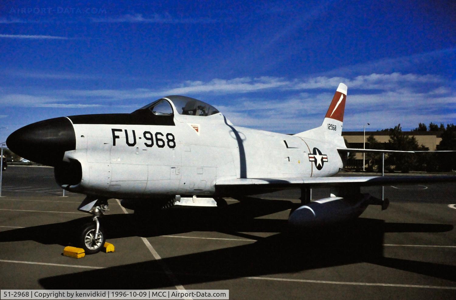 51-2968, 1951 North American F-86L Sabre C/N 177-25, Copied from slide.