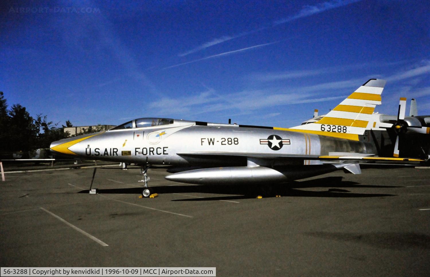 56-3288, 1956 North American F-100D Super Sabre C/N 235-386, Copied from slide.