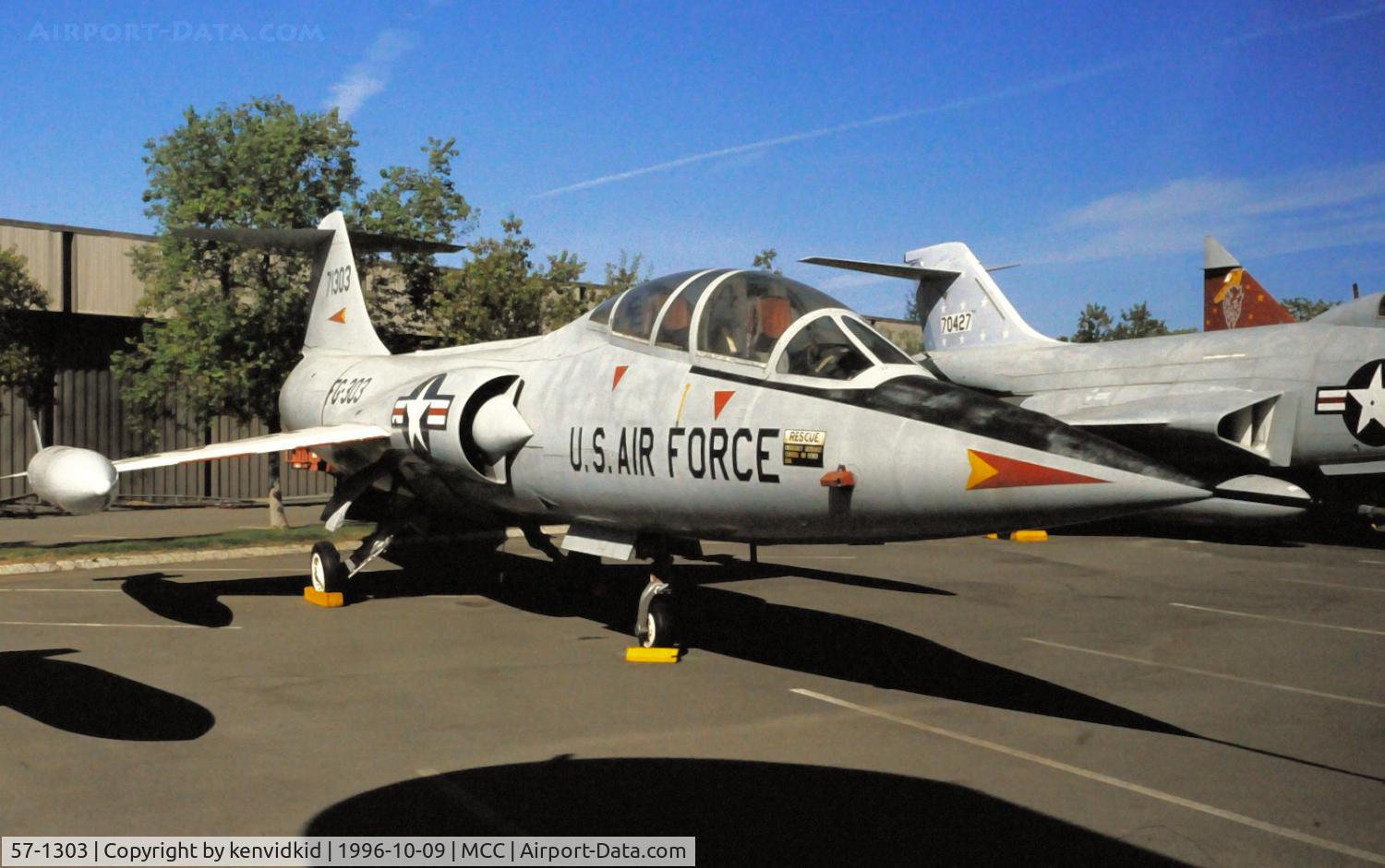 57-1303, 1957 Lockheed F-104B Starfighter C/N 283-5015, Copied from slide.