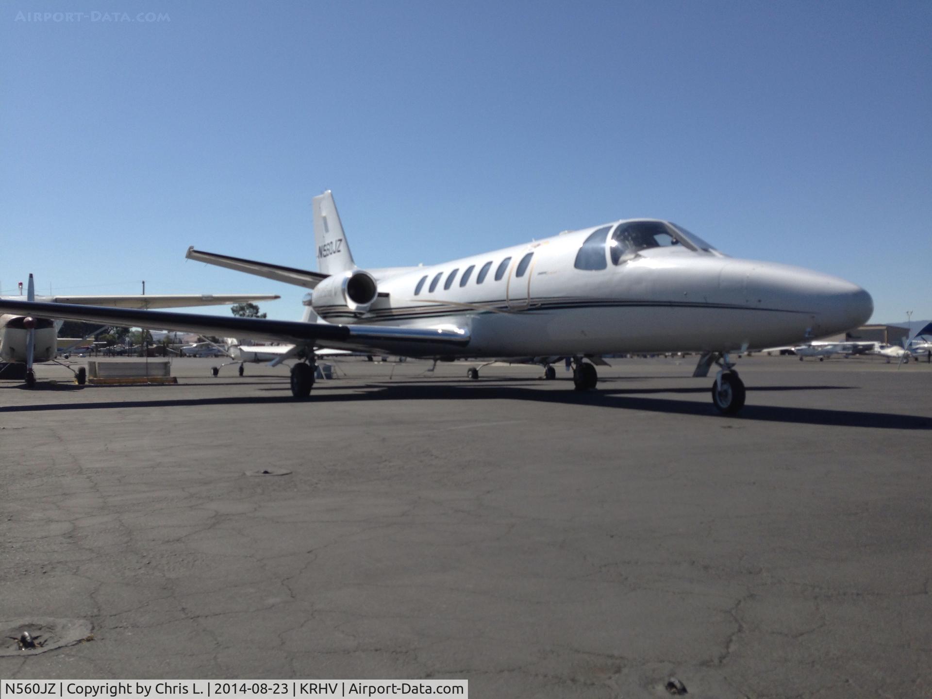 N560JZ, 1990 Cessna 560 Citation Ultra C/N 560-0017, A rare 1990 Cessna Citation Ultra sitting in front of the Lafferty Aircraft Sales hangar.