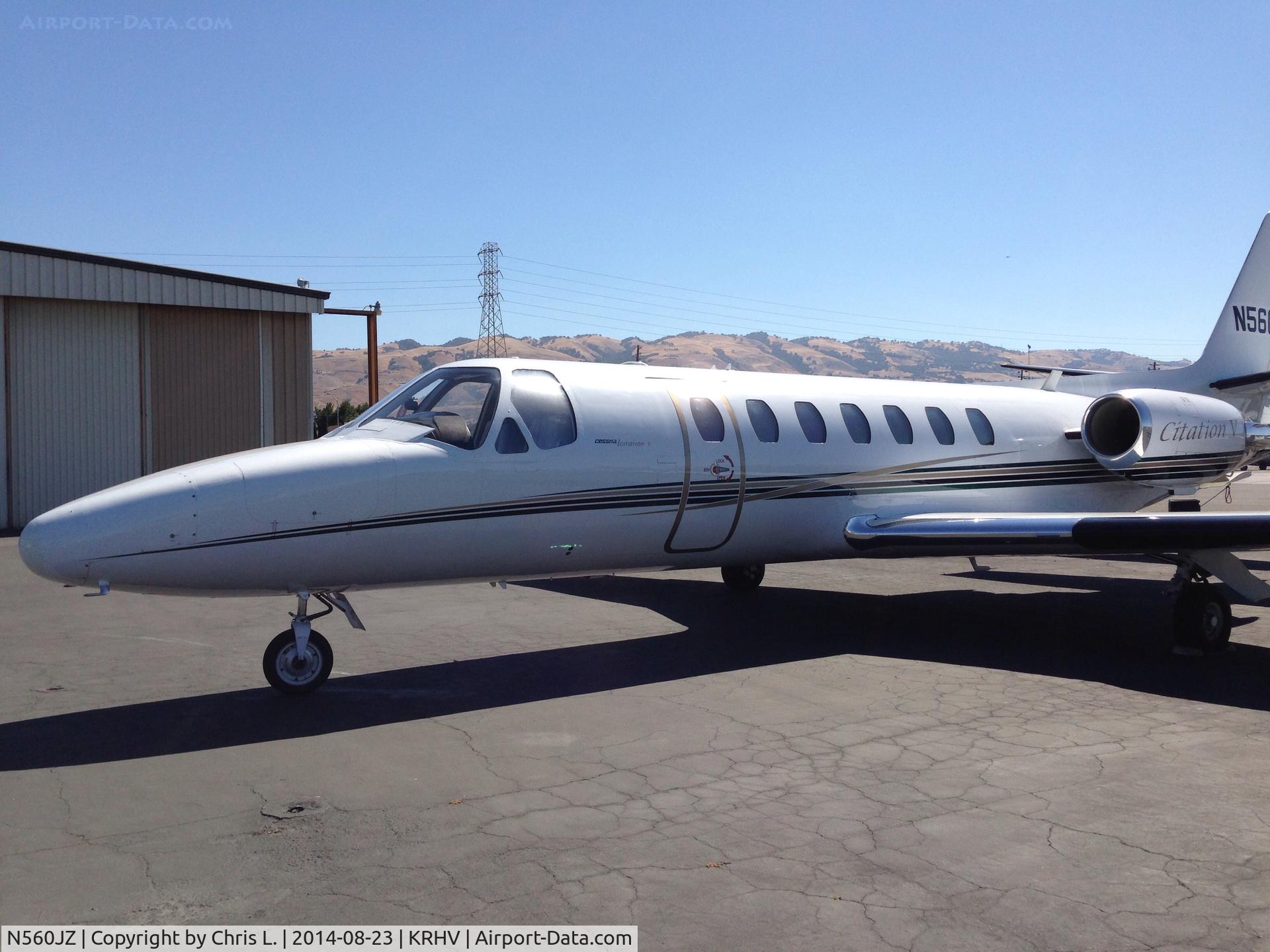 N560JZ, 1990 Cessna 560 Citation Ultra C/N 560-0017, A rare transient 1990 Cessna Citation Ultra sitting in front of the Lafferty Aircraft Sales hangar.