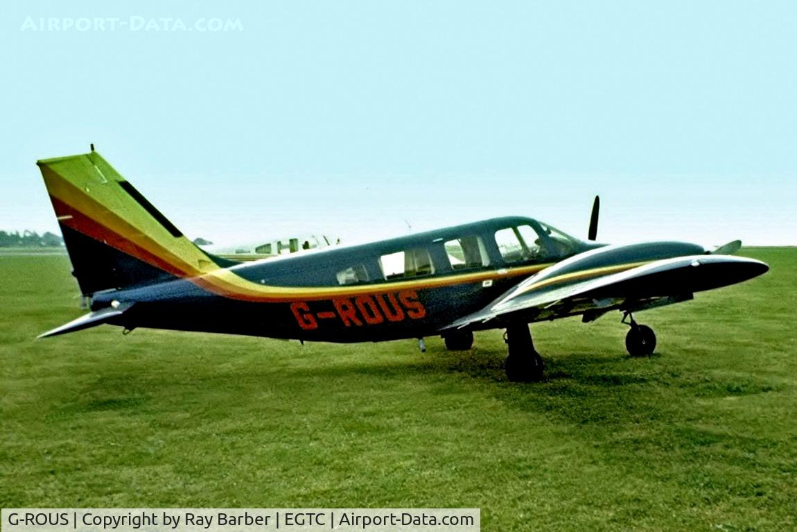 G-ROUS, 1978 Piper PA-34-200T Seneca II C/N 34-7870187, Piper PA-34-200T Seneca II [34-7870187] Cranfield~G 08/09/1979. From a slide.