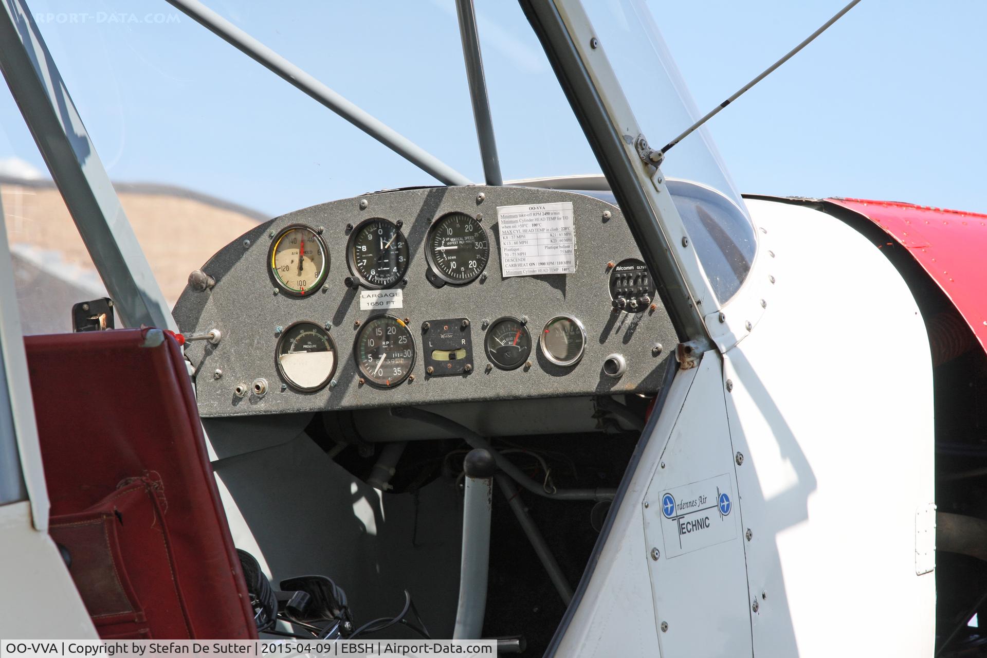 OO-VVA, 1965 Piper PA-18-150 Super Cub C/N 18-8281, Cockpit view.