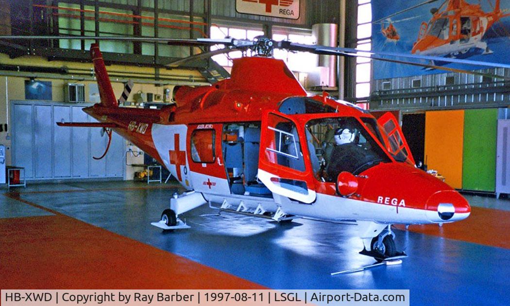HB-XWD, 1992 Agusta A-109K-2 C/N 10004, Agusta A-109K2 [10004] (Swiss Air Ambulance) Lausanne~HB 11/08/1997