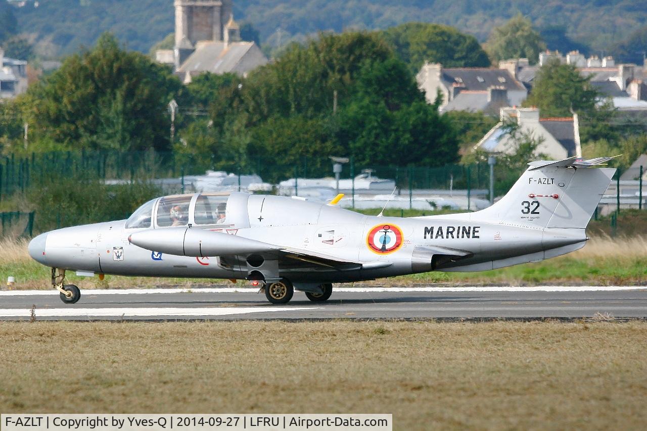 F-AZLT, 1958 Morane-Saulnier MS.760 Paris I C/N 32, Morane-Saulnier MS-760A, Taxiing to holding point rwy 05, Morlaix-Ploujean airport (LFRU-MXN) air show in september 2014
