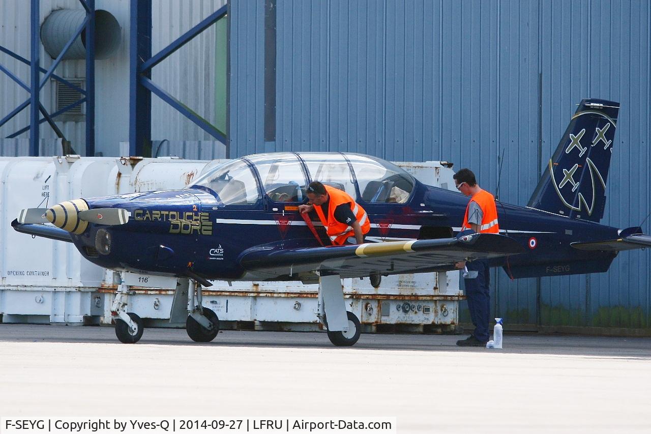 F-SEYG, Socata TB-30 Epsilon C/N 116, Socata TB30 Epsilon (F-SEYG), French Air Force Aerobatics Team Cartouche Doré, Morlaix-Ploujean airport (LFRU-MXN) air show in september 2014