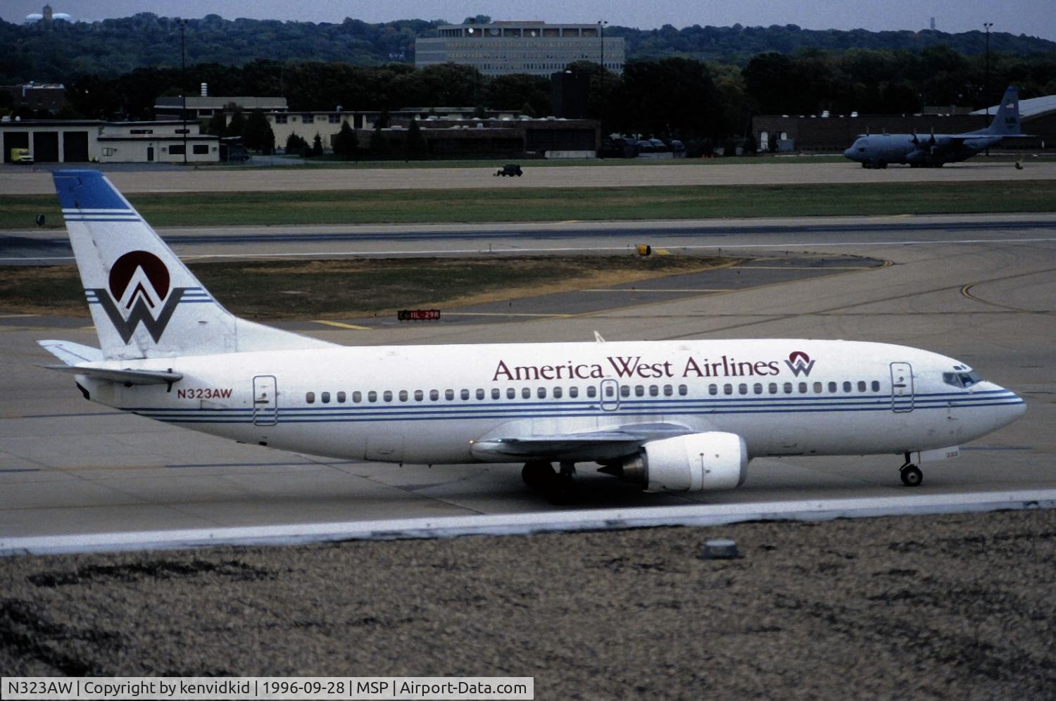 N323AW, 1987 Boeing 737-3Y0 C/N 23684, Copied from slide.