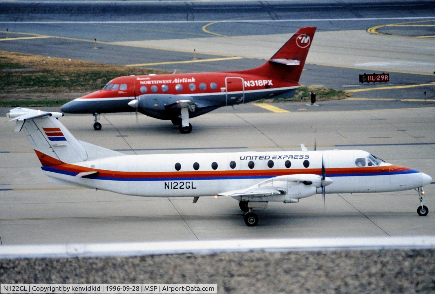 N122GL, 1990 Beech 1900C C/N UC-122, Copied from slide.