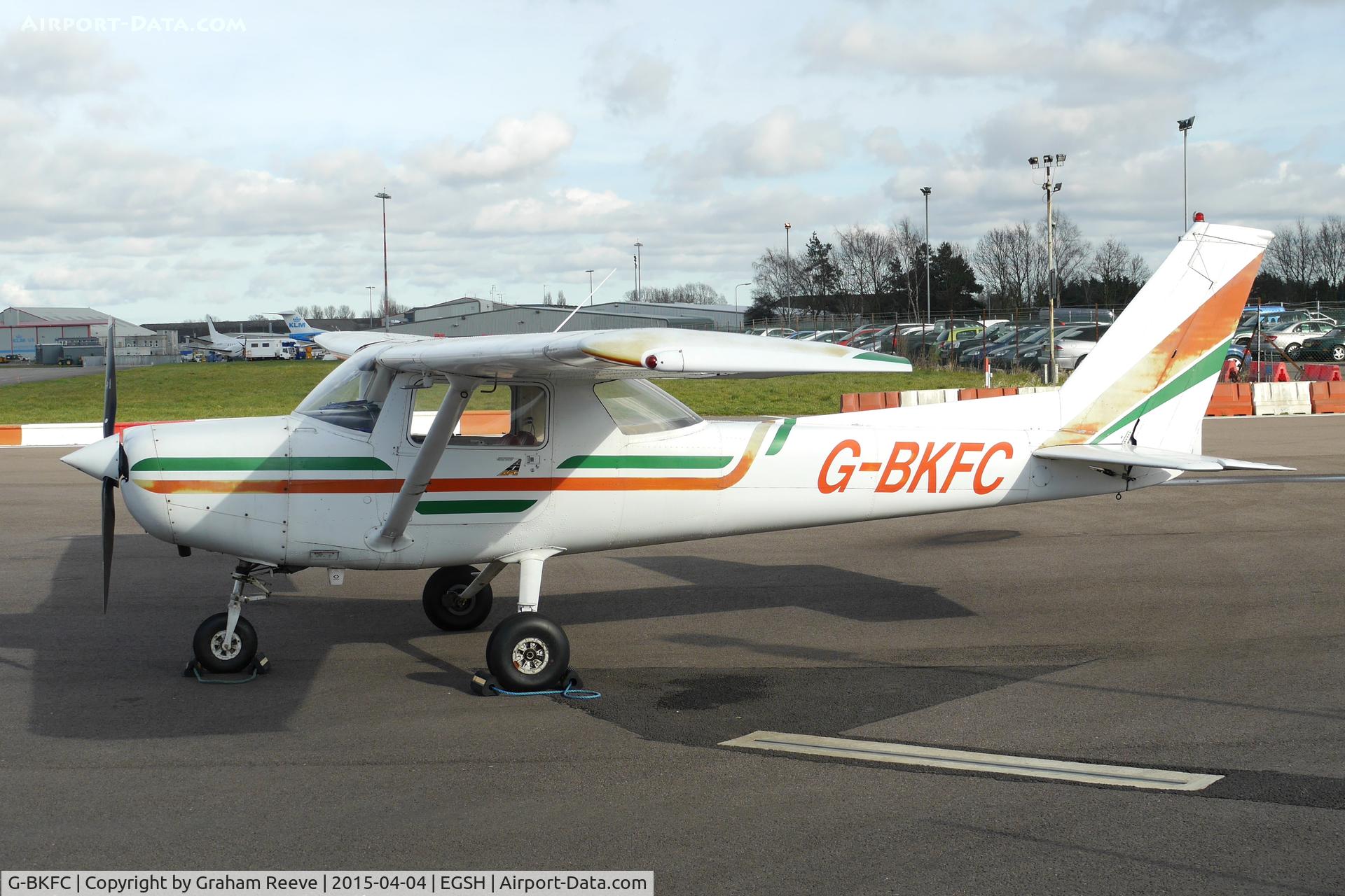 G-BKFC, 1977 Reims F152 C/N 1443, Parked at Norwich.