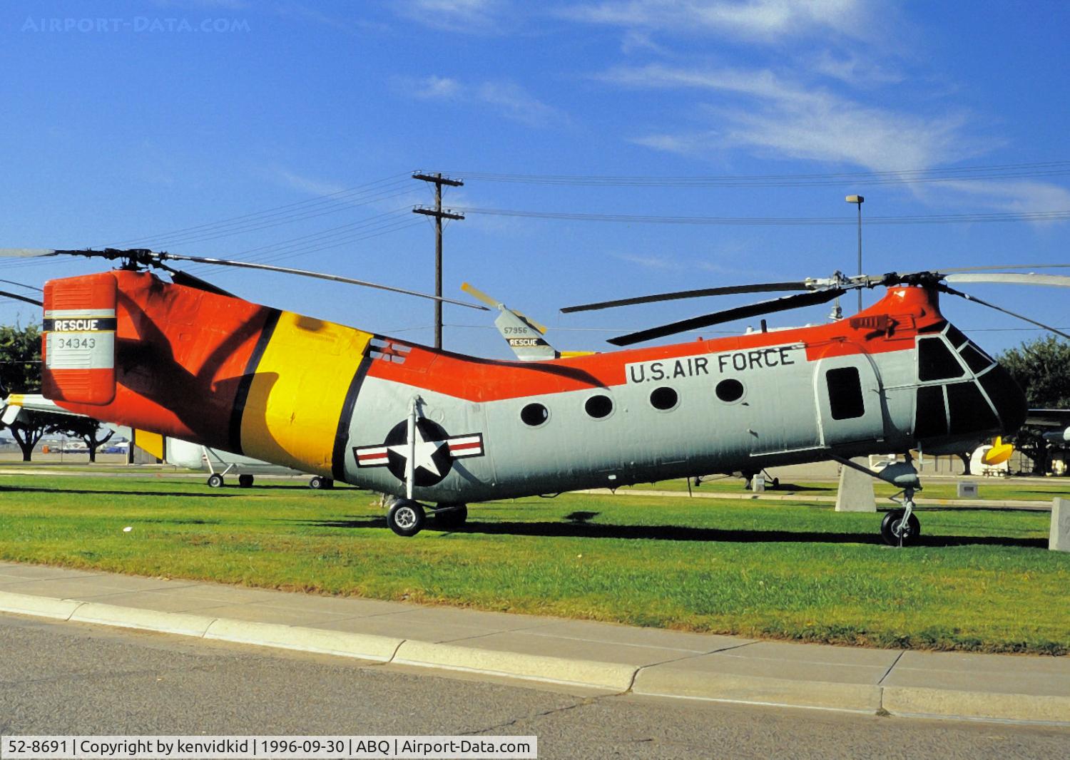52-8691, 1952 Vertol HH-21B Workhorse C/N B.53, Copied from slide.