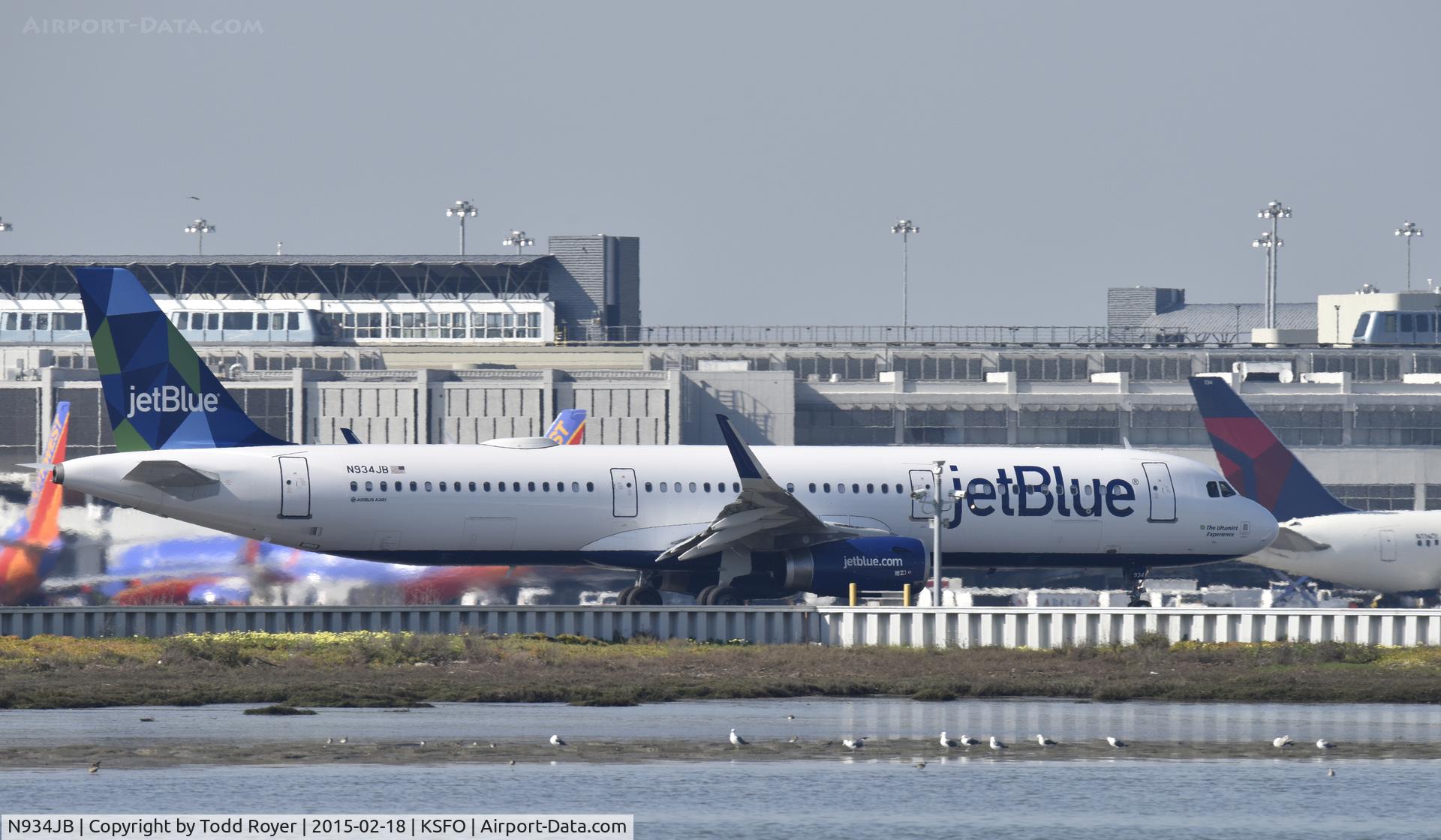 N934JB, 2014 Airbus A321-231 C/N 6130, Departing SFO