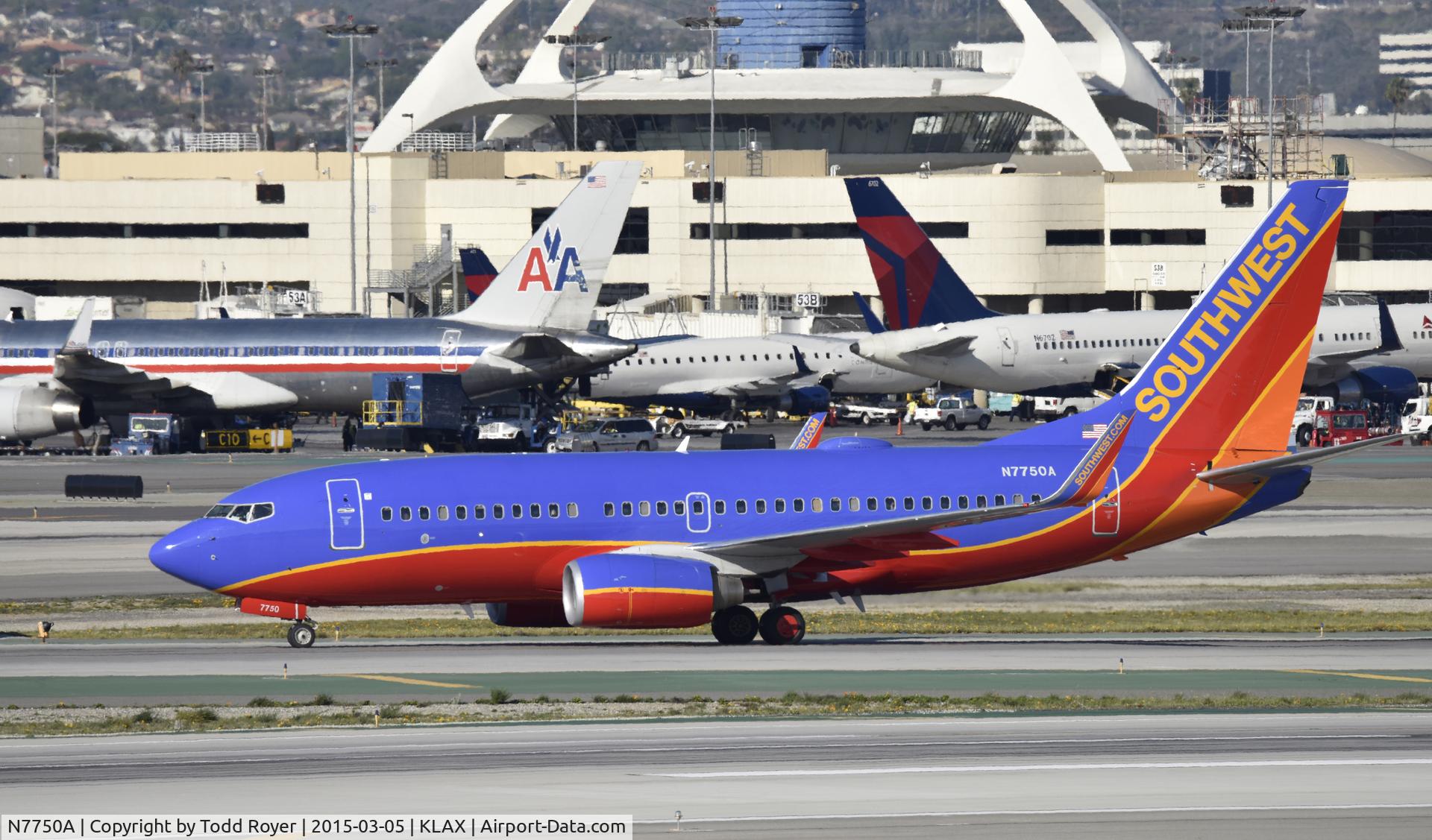 N7750A, 2008 Boeing 737-7BD C/N 36716, Arrived at LAX on 25L