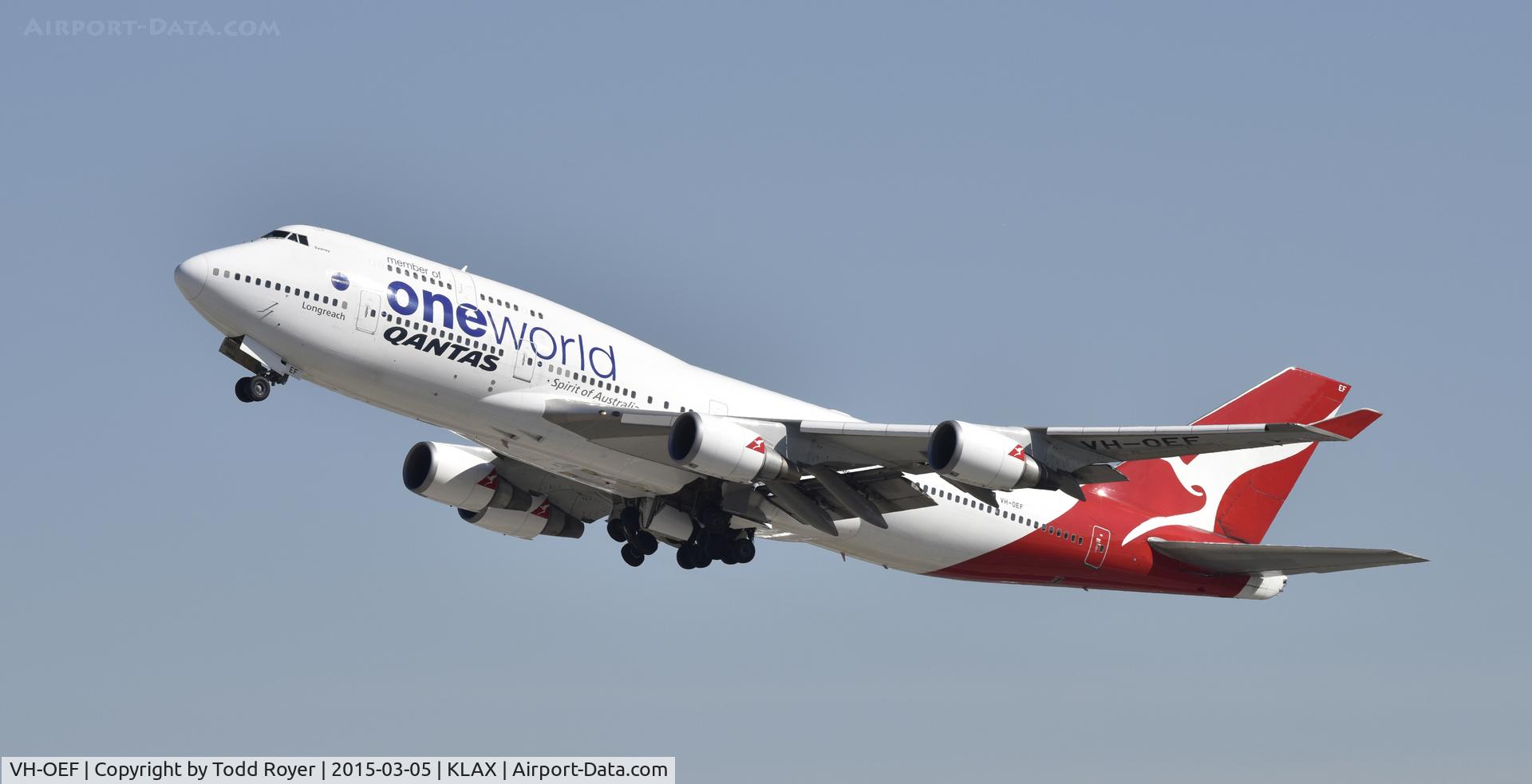 VH-OEF, 2002 Boeing 747-438/ER C/N 32910, Departing LAX on 25R