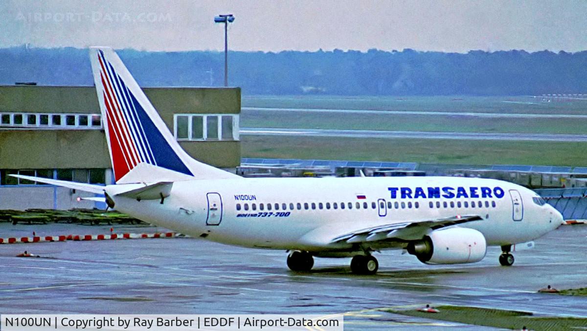 N100UN, 1998 Boeing 737-7K9 C/N 28088, Boeing 737-7K9 [28088] (Transaero) Frankfurt~D 08/10/1999