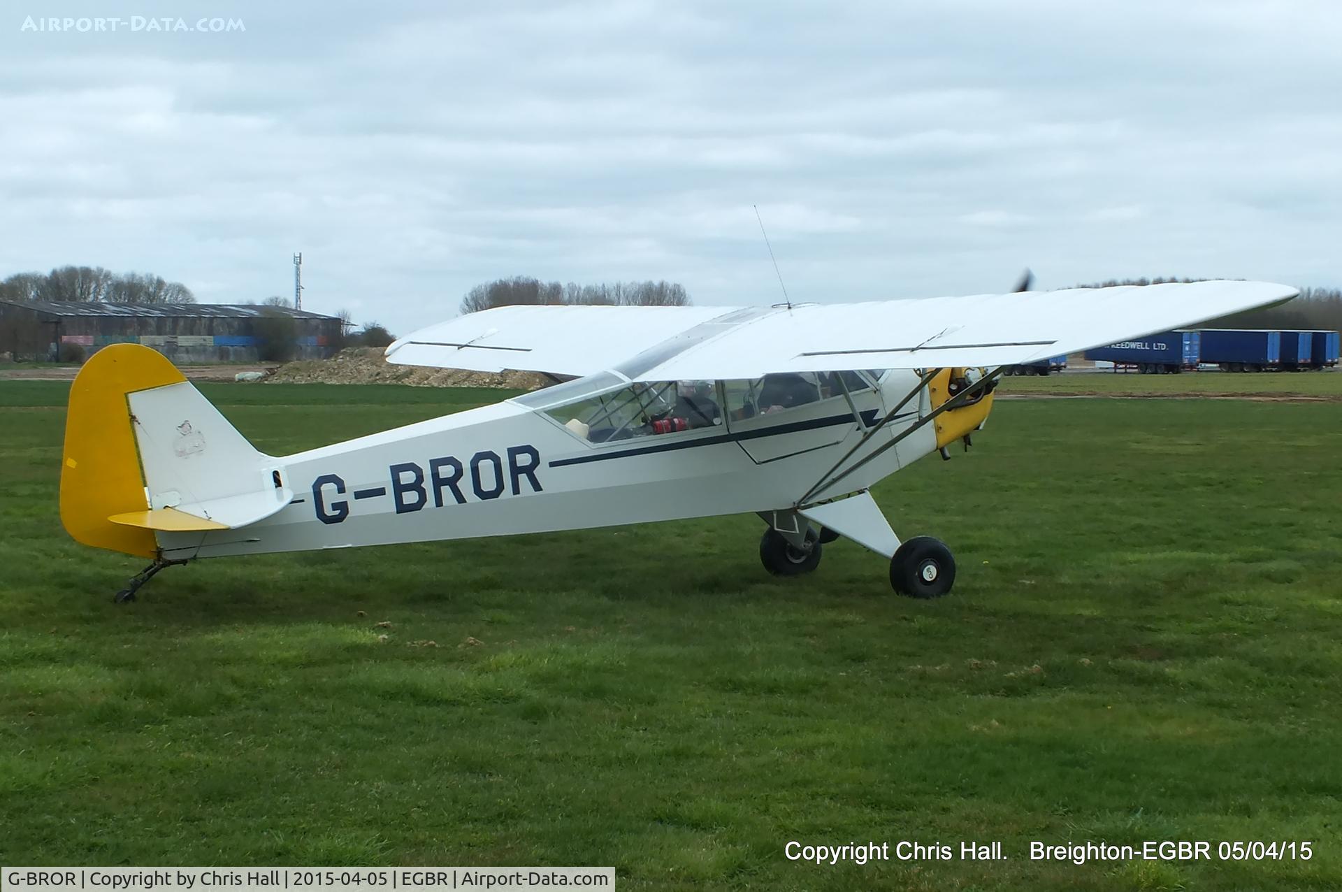 G-BROR, 1943 Piper L-4H Grasshopper (J3C-65D) C/N 10885, at the Easter Homebuilt Aircraft Fly-in