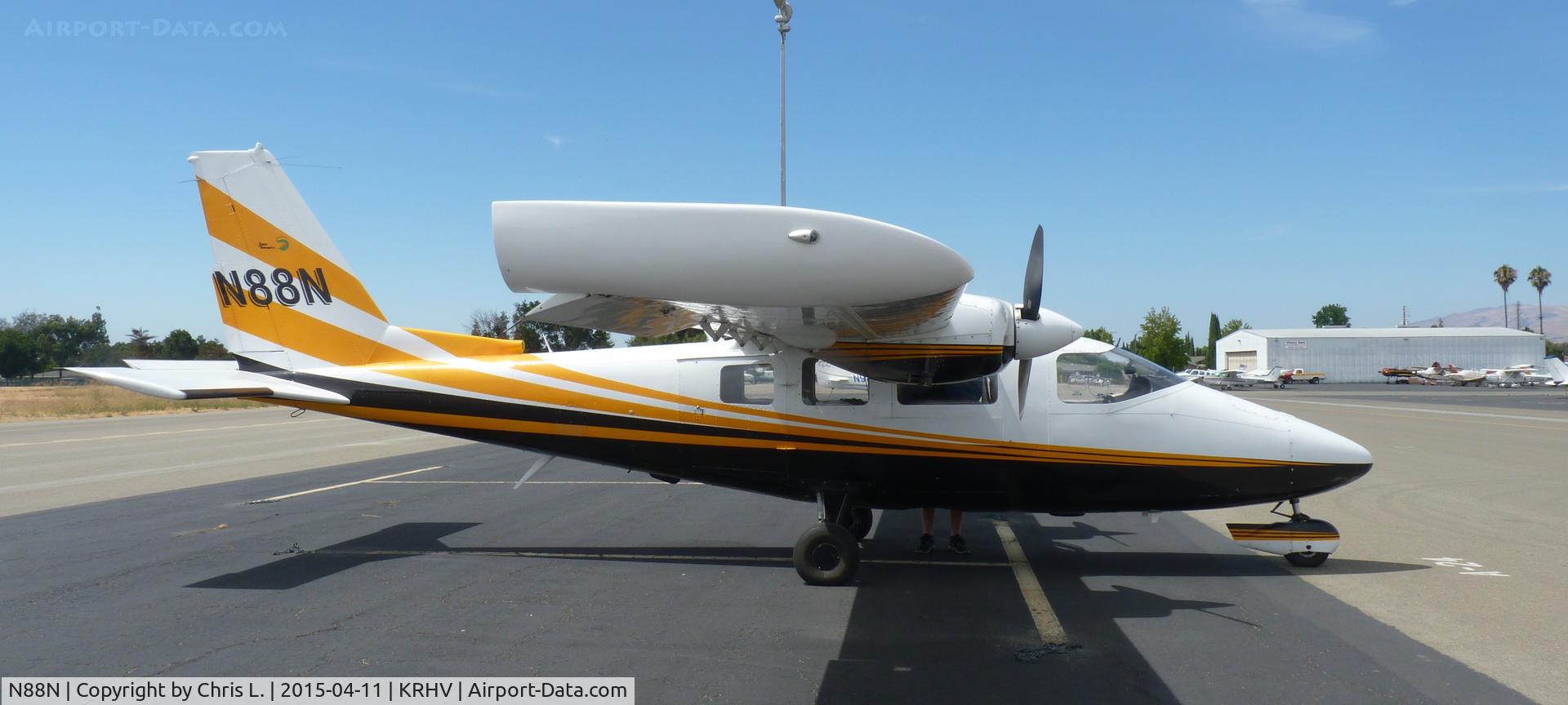 N88N, Partenavia P-68C C/N 352-37-TC, A cool and transient Partenavia P-68C, an Italian aircraft, sitting at the Nice Air ramp.