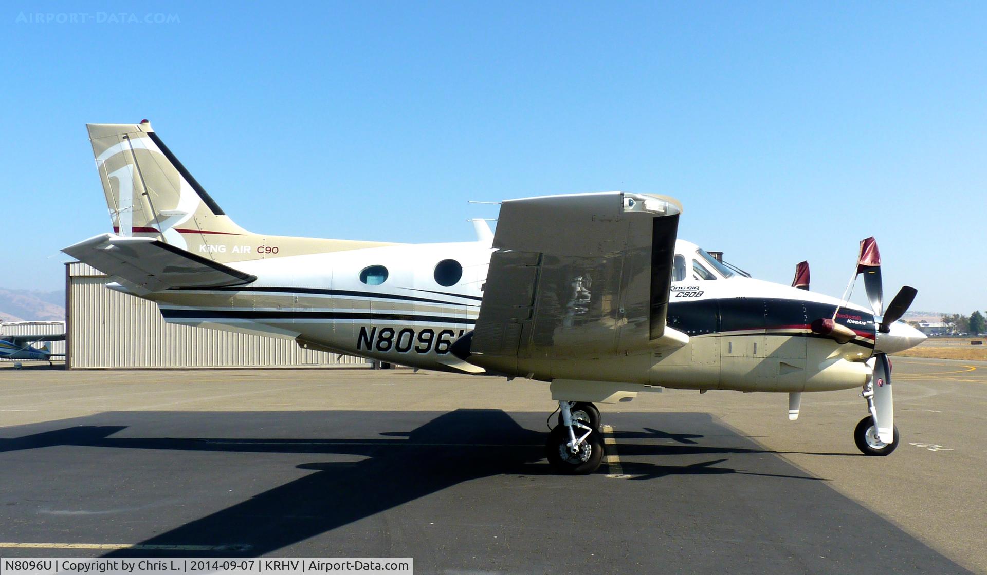 N8096U, 1993 Beech C90A King Air C/N LJ-1326, A beautiful local 1993 King Air C90B sitting in front of its hangar.