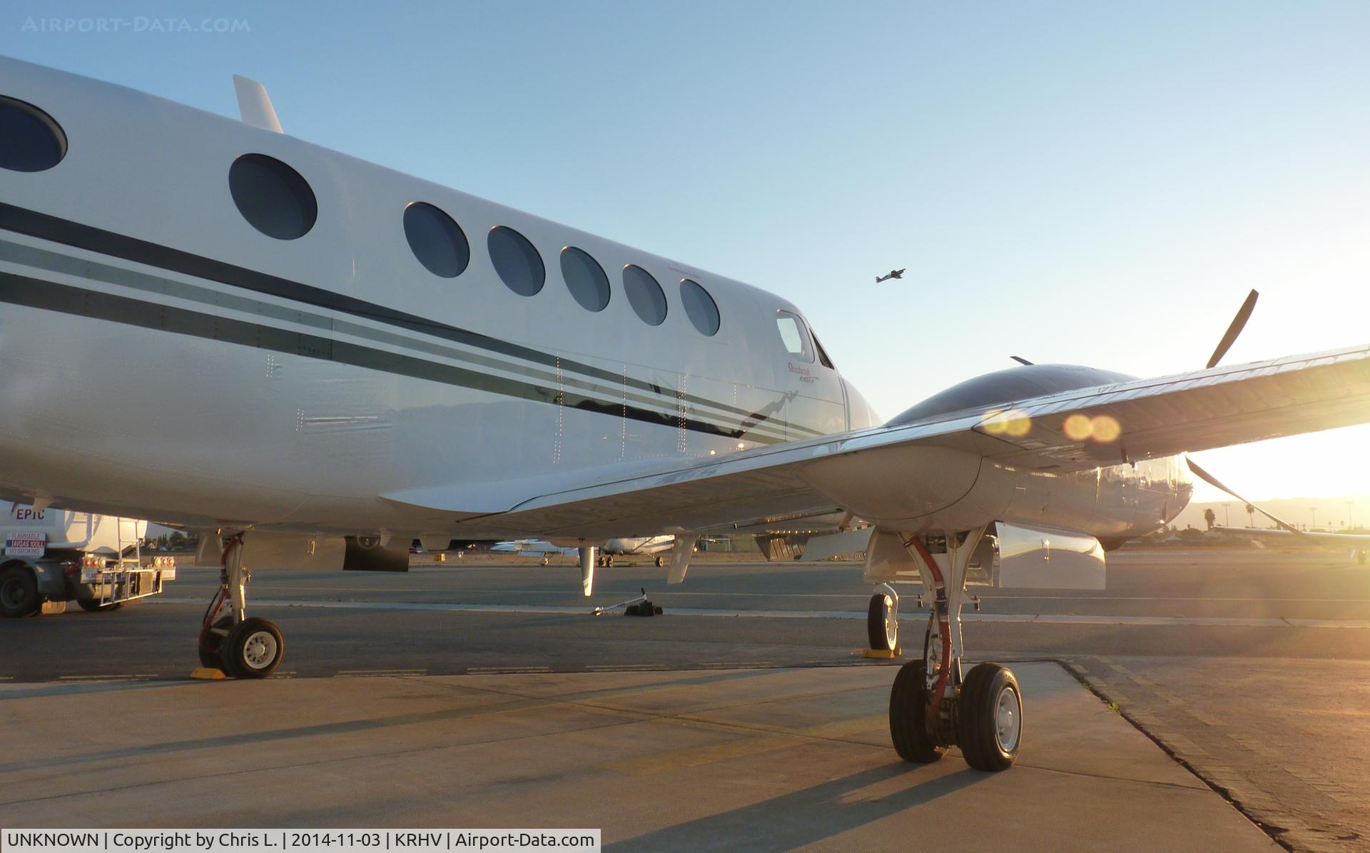 UNKNOWN, Beech King Air 250 C/N Not known, A rare transient King Air 250 sitting in front of Nice Air. It was here for a 49er football game. No tail # as per request of the owner.