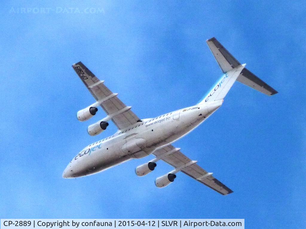 CP-2889, 1995 British Aerospace Avro 146-RJ85 C/N E.2269, Ecojet approaching SLVR