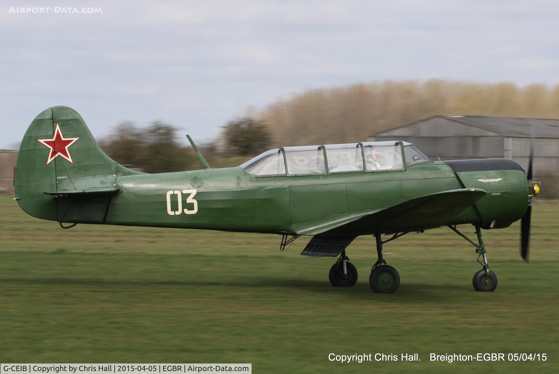 G-CEIB, 1958 Yakovlev Yak-18A C/N 1160403, at the Easter Homebuilt Aircraft Fly-in