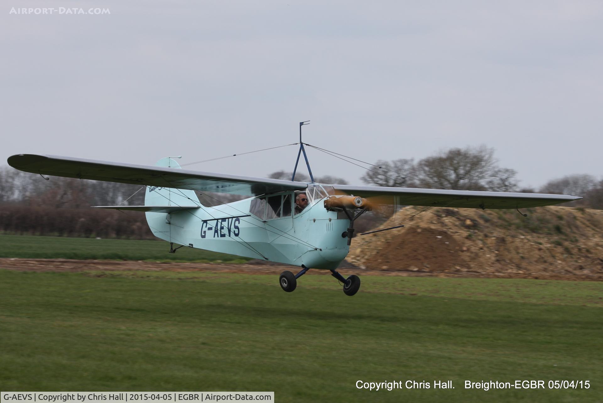 G-AEVS, 1937 Aeronca 100 C/N AB114, at the Easter Homebuilt Aircraft Fly-in