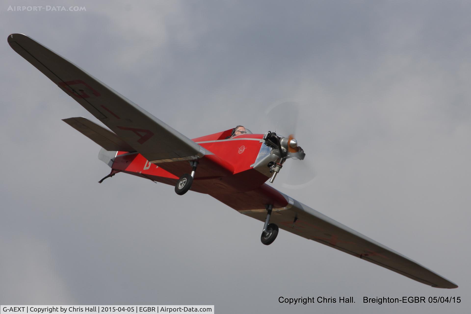 G-AEXT, 1937 Dart Kitten II C/N 123, at the Easter Homebuilt Aircraft Fly-in