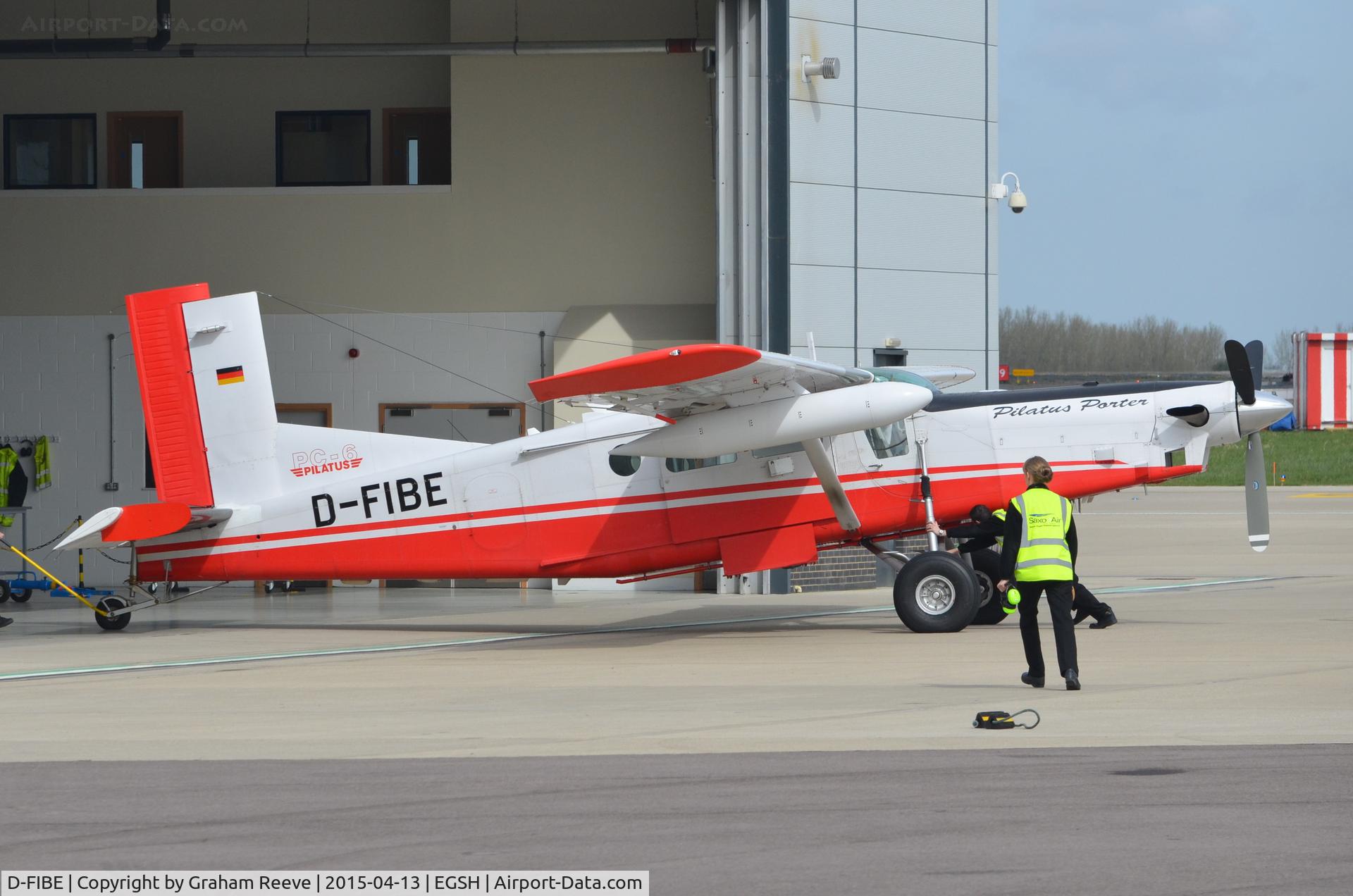 D-FIBE, 1997 Pilatus PC-6/B2-H4 Turbo Porter C/N 955, Being put away at Norwich.